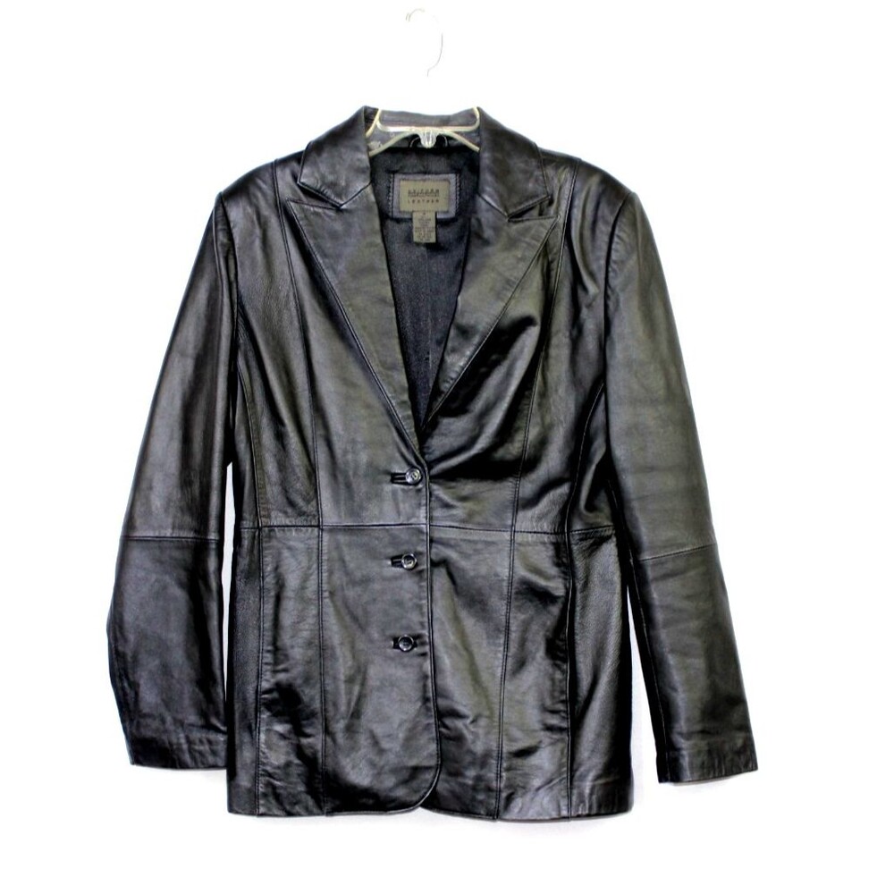 Uniform Woman John Paul Richard Lamb Leather Black Jacket Pockets Size 10